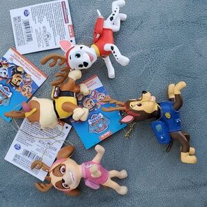 New Set of 4 Paw Patrol Christmas Tree Ornaments Shatterproof
